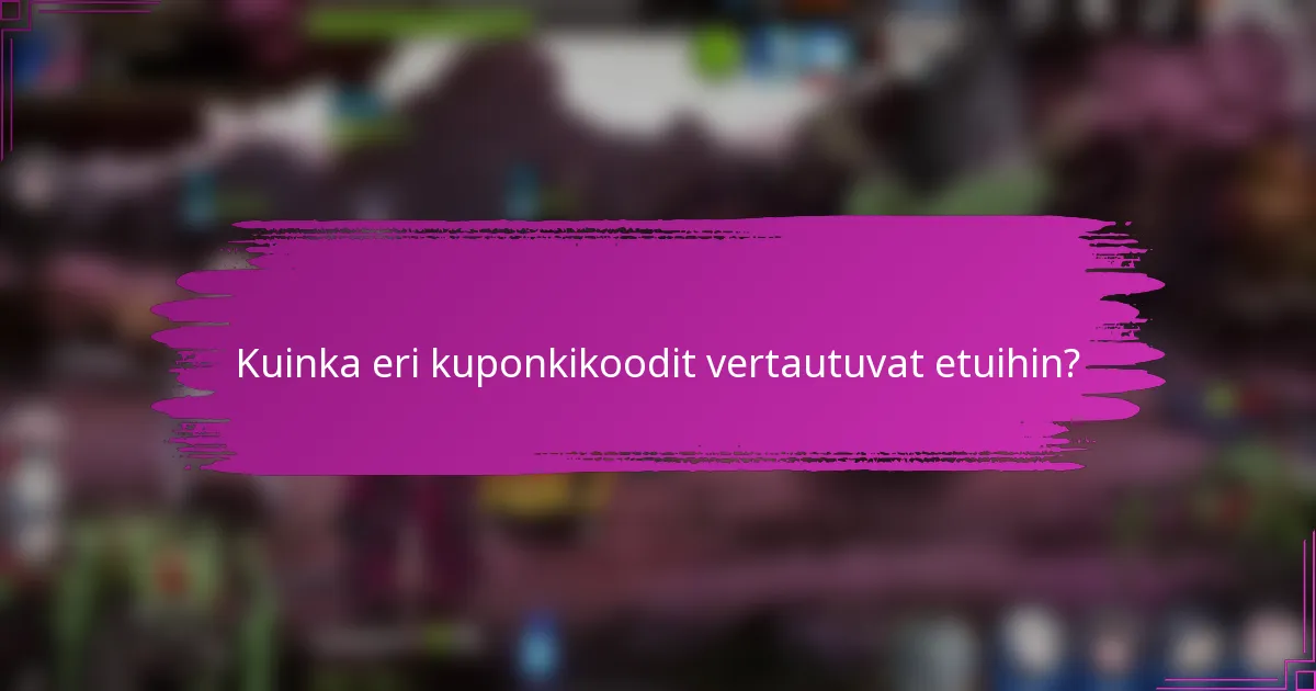 Kuinka eri kuponkikoodit vertautuvat etuihin?