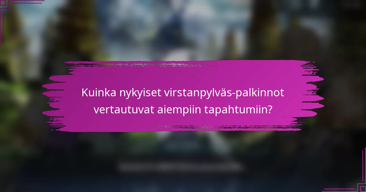 Kuinka nykyiset virstanpylväs-palkinnot vertautuvat aiempiin tapahtumiin?